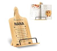 CloverKoi Foldable Cookbook Stand, Nana Kitchen Gifts from Metal, Adjustable Recipe Stand for Grandma, Perfect for Cookbooks, Magazines, Tablets, 10lbs Max