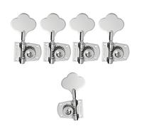 Cloverleaf 5 String Bass Guitar Tuners Bass Tuning Machine Heads 5 String Bass Tuning Keys Pegs for American Standard/Highway One Series JB Jazz Bass/PB Precision Bass Chrome 4R1L