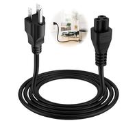 Cloverleaf Power Lead 3 Pin, 1.8M Mickey Mouse Computer Cord Charger for Laptop Projector Digital Camera Printer, Clover Leaf Power Cord for Acer Dell HP Compaq Sony Vaio Toshiba