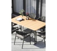 Cloverly 6 Seat Rectangular Dining with Teak Table in Charcoal Harbour Lifestyle Charcoal One Size