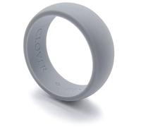 Cloverring Silicone Wedding Ring & Gift Pouch - Fitness or Workplace Safety Band - Shadow Gray 11