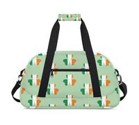 Clovers Design Decor Gym Bag Sports Duffle Bag Weekend Sleepover Duffel Bags Small Travel Tote for Overnight Workout Gymnastics Dance Ballet, Clovers Design Decor, 18.9 x 8.7 x 10.6 in, Duffel Bags