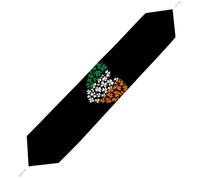 Clovers Irish St Patrick's Heart Plush Table Runner Boho Country Farmhouse Kitchen Dining Table Decoration 200*33cm