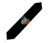 Clovers Irish St Patrick's Heart Plush Table Runner Boho Country Farmhouse Kitchen Dining Table Decoration 229*33cm