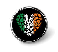 Clovers Irish St Patrick's Heart Small Round Button Badge Lapel Pins Badge for Bag 1" Shirt Accessories