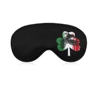 Clovers Italy Flag Soft Eye Masks for Sleep with Adjustable Strap Breathable Travel Sleeping Covers