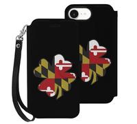 Clovers Maryland Flag Mobile Phone Front Flip Cases Compatible with iPhone 16/16 Plus/16 Pro/16 Pro Max/16 E Anti-Scratch Covers