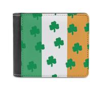 Clovers on The Irish Flag Slim Bifold Wallet Minimalist Wallets Pouch with Card Slots for Men Women
