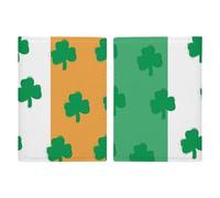 Clovers on The Irish Flag Travel Passport Wallet Credit Card Holder Cover Case Protector