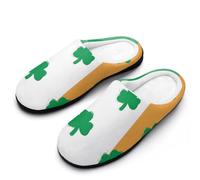 Clovers on The Irish Flag Women's Slippers Warm Soft House Shoes Winter Indoor And Outdoor 7-8（39-40