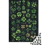 Clovers Pattern St Patrick 1000 Piece Jigsaw Puzzle for Adults, 70x50cm/1000pcs, January Puzzle Activity, Relaxing Home Time And A Fresh Start