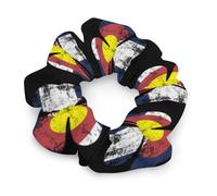 Clovers with Colorado Flag Women Ponytail Holders Satin Scrunchies Stylish Hair Elastics & Ties