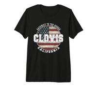 Clovis California, Vintage American Flag Premium T-Shirt