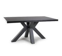 clovis large wooden rectangular dining table in black