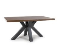 clovis large wooden rectangular dining table in smoked oak