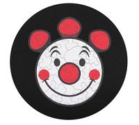 Clow Face Round Wooden Puzzles for Adults Funny Colorful Jigsaw Puzzle Home Decors Gift 68 PCS