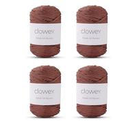 Clowex Polyester Soft Macrame Cord 2.5-3mm, 191 Yards x 1/9 inc Turkish Polyester Rope, Braided Macrame Yarn for DIY Crafts, Plant Hanger, Wall Hanging, Macrame Bag (1604-Clay, 4 Balls)