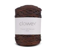 Clowex Polyester Soft Macrame Cord 2.5-3mm, 191 Yards x 1/9 inc Turkish Polyester Rope, Braided Macrame Yarn for DIY Crafts, Plant Hanger, Wall Hanging, Macrame Bag (27-Dark Light Coffee, 1 Ball)