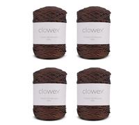 Clowex Polyester Soft Macrame Cord 2.5-3mm, 191 Yards x 1/9 inc Turkish Polyester Rope, Braided Macrame Yarn for DIY Crafts, Plant Hanger, Wall Hanging, Macrame Bag (27-Dark Light Coffee, 4 Balls)