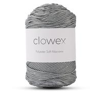 Clowex Polyester Soft Macrame Glitter, 2.5mm x 191 Yard Shiny Sparkle Macrame Cord, Metallic Tinsel String for DIY Craft, Carpet, Packing, Gift Wrapping, Crochet and Knitting