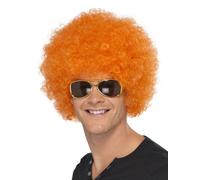 Smiffys Crazy Clown Wig - Orange - wig clown orange fancy dress afro crazy unisex smiffys curly costume disco 70s party accessory
