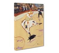 Clown At The Circus Fernando By Henri De Toulouse Lautrec Classic Painting Canvas Wall Art Print Ready to Hang, Framed Picture for Living Room Bedroom Home Office Décor, 24x16 Inch (60x40 cm)
