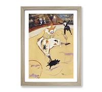 Clown At The Circus Fernando By Henri De Toulouse Lautrec Classic Painting Framed Wall Art Print, Ready to Hang Picture for Living Room Bedroom Home Office Décor, Oak A2 (64 x 46 cm)
