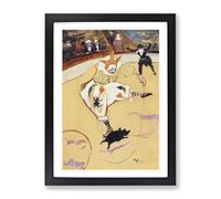 Clown At The Circus Fernando By Henri De Toulouse Lautrec Classic Painting Framed Wall Art Print, Ready to Hang Picture for Living Room Bedroom Home Office Décor, Black A2 (64 x 46 cm)
