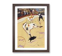Clown At The Circus Fernando By Henri De Toulouse Lautrec Classic Painting Framed Wall Art Print, Ready to Hang Picture for Living Room Bedroom Home Office Décor, Walnut A2 (64 x 46 cm)