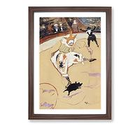 Clown at The Circus Fernando by Henri De Toulouse-Lautrec Framed Print | A2 Walnut Framed Wall Art | Ready to Hang | Modern Nature Picture | Living Room Bedroom Lounge Office