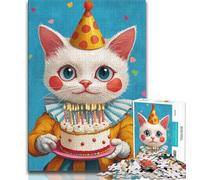 Clown Cat 1000 Piece Jigsaw Puzzles for Adults Gifts,Family Game Stress Reliever Difficult Challenge Secret Santa Gifts 50x75cm