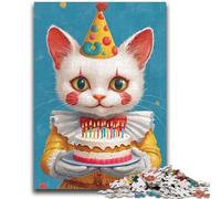 Clown Cat 1000 Piece Jigsaw Puzzles for Teenagers,Challenging Game Gifts for Is Ideal As A Gift for The Whole Family (50x75cm)