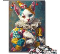 Clown Cat Jigsaw Puzzles for Adults Teenagers Jigsaws Puzzle, Staycation Kill Time Birthday Present, Gifts, Wall Art for 14+ (70x100cm)