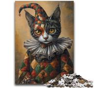 Clown Cat Jigsaws Puzzles 1000 Pieces for Teenagers Gifts,Toys Educational Games Stress Relieving Wishlist with Santa Claus (38X26cm)