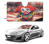 Clown Circus Show Car Windshield Sun Shade - Reflector Sunshade Offers Ultimate Protection for Car Interior, Cool Reflective Sun Blocker Fits Small Sedans, Mini SUVs 55"x30"