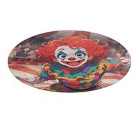 Clown Circus Show Round Area Rug Non Slip Backing Doormat Water Absorbent Plush Throw Low-Pile Non-Slip Floor Mat Carpet for Living Room Bedroom Entryway Nursery Room 60 * 60cm