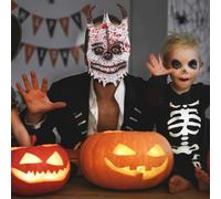 Clown Cosplay Clown Black White Jumpsuit With Scary Movie Cosplay Halloween Funny Costume(3-Red,34X24cm)