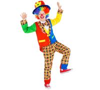 Clown Costume Halloween Fancy Dress Outfit Childrens Dress Up Kids Party Circus
