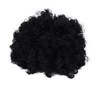 Clown Costume Wig Funny Clown Curly Afro Wigs Halloween Interesting Headgear 70s 80s Disco Hair Unisex Short Wigs Carnival Dress up Supplies for Circus Troup Football (Black)
