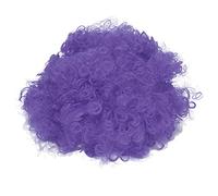 Clown Costume Wig Funny Clown Curly Afro Wigs Halloween Interesting Headgear 70s 80s Disco Hair Unisex Short Wigs Carnival Dress up Supplies for Circus Troup Football (Purple)