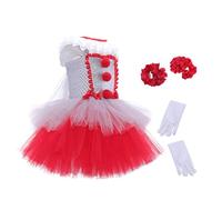 Clown Dress Costume - Halloween Scary Cosplay Mesh Dresses Set | Scarry Clowns Tutu Tulle Dres With Hair Hoop Outfit,Creepy Circus Girl Romper For Kids, Princess Birthday Party Drees Up