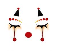 Clown Eyes Face Tattoo Set, Temporary Costume Makeup Transfers for Fancy Dress, Circus Inspired Eye Decals, Skin Safe Special Effects Accessory