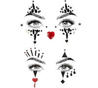 Clown Face Gems - 2 Pack Halloween Face Jewels, Stick On Rhinestones for Clown & Circus Costume, Self Adhesive Face Gems