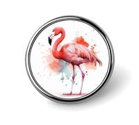 Clown Fish Lapel Pin Fashion Brooch Pin Cute Button Badges Round Button Pins Enamel Pins Metal Pinback for Hat Shirt Clothing Bags Decoration, Watercolor Flamingo, Circular