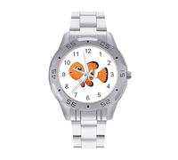 Clown Fish Men's Watches Stainless Steel Watch Strap Analog Quartz Watch Business Wristwatches
