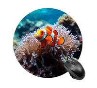 Clown Fish Round Mouse Pad Smooth Glide Gaming Mousepad Extra Density Portable Comfortable Mouse Mat for Desk, Home, Office 7.8x7.8 Inches
