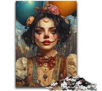 Clown Girl Adult Jigsaws 1000 Pieces Difficult,Decompressing Intellectual Educational Toy Suitable for Desktop Decoration (38x52cm)