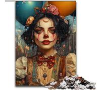 Clown Girl Puzzles for Teenagers 1000 Pieces, Pattern Assembly Deal As Gifts for The Whole Family Suitable for And 14 (50x75cm)