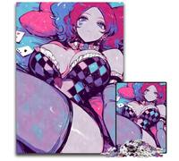 Clown Girl with Playing Cards Jigsaw Puzzles for Adults 1000Wooden Jigsaw Puzzles for Home Decor Brain Training 1000 PCS(38x26cm)
