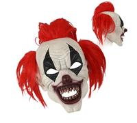 Clown Head Cover, Horror Creepy Red Clown Wig, Party Costume for Game Prank Dress Circus Festival Carnival Family Gatherings Party Holiday Christmas